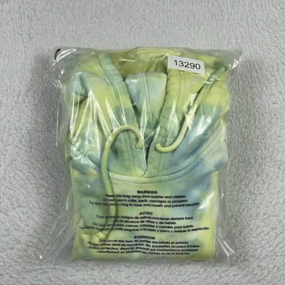 Levi's Hoodie Mens XS Yellow Blue‎ Tie Dye Frog Lizard Relaxed Pullover 38479